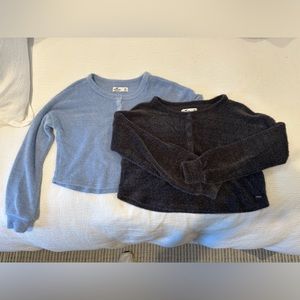 Two Hollister cropped sweaters